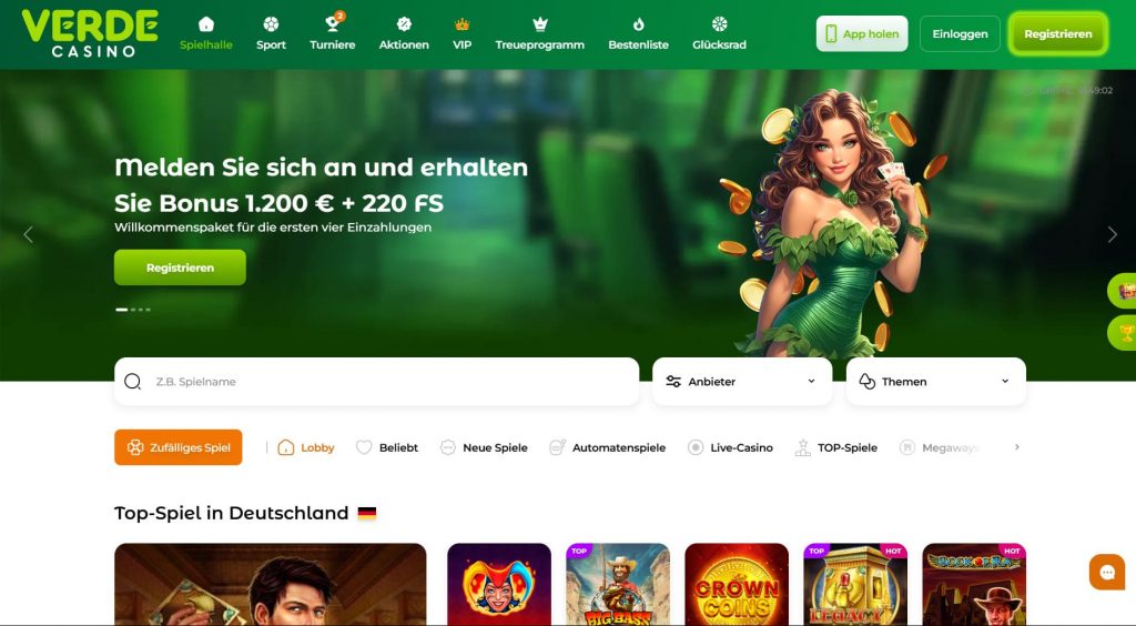 Spieler nutzt Bonus im Verde Casino