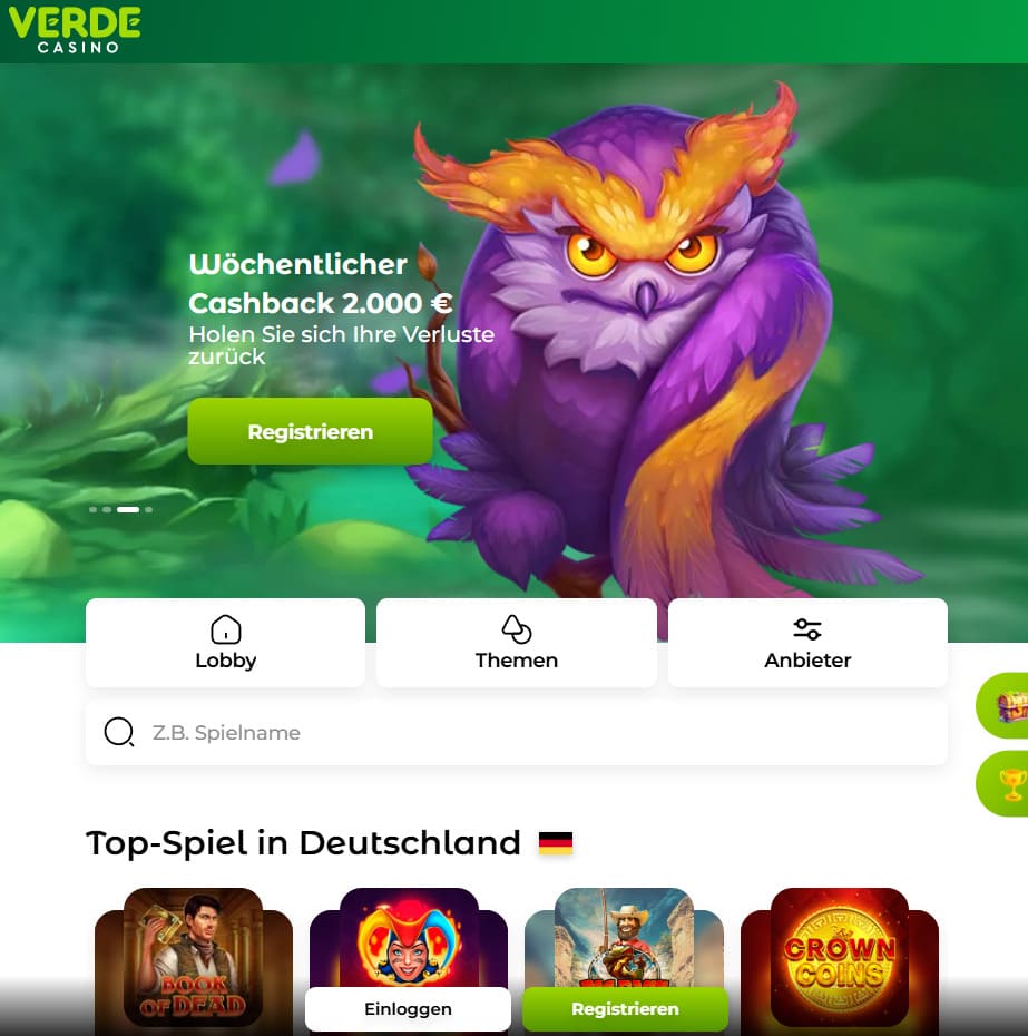 Spieler nutzt die Verde Casino App auf dem Smartphone
